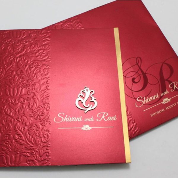 Hindu wedding cards Red