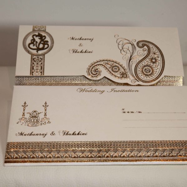 Hindu wedding Cards white