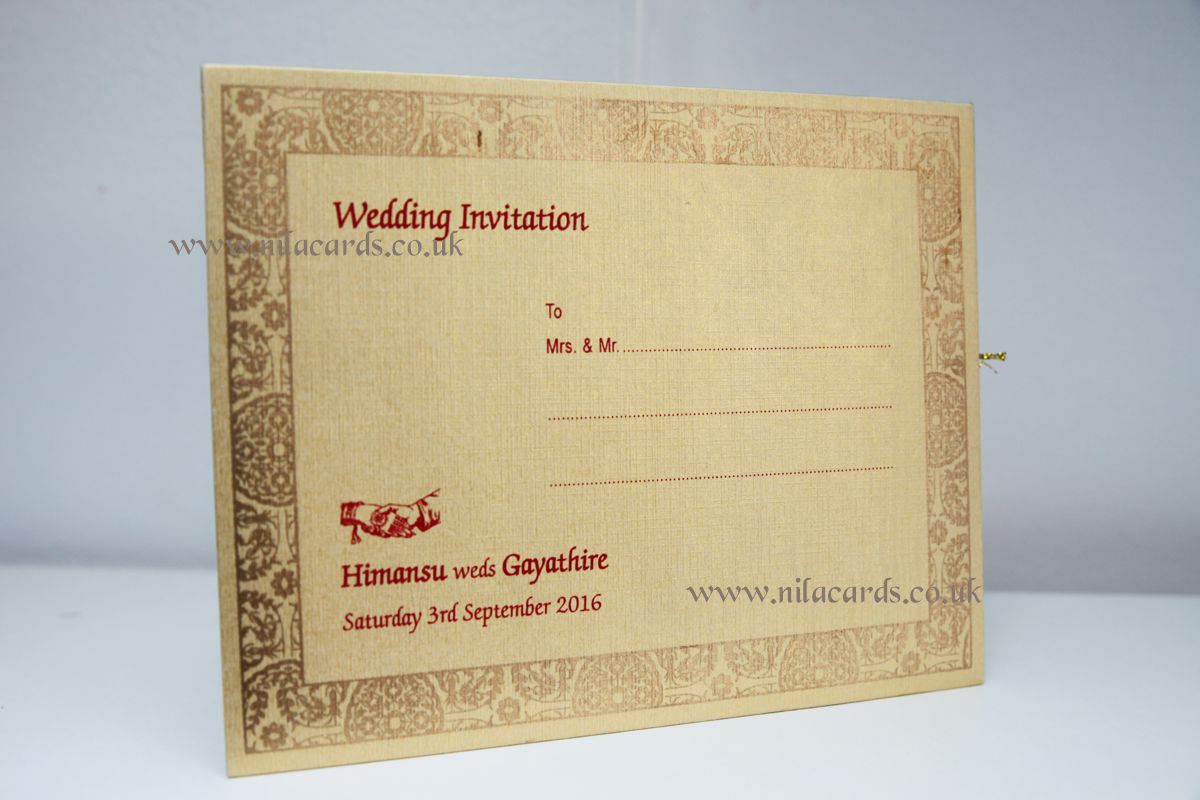 White Invitation Card with Raised Texture - WC_64 - Lotus Card Studio