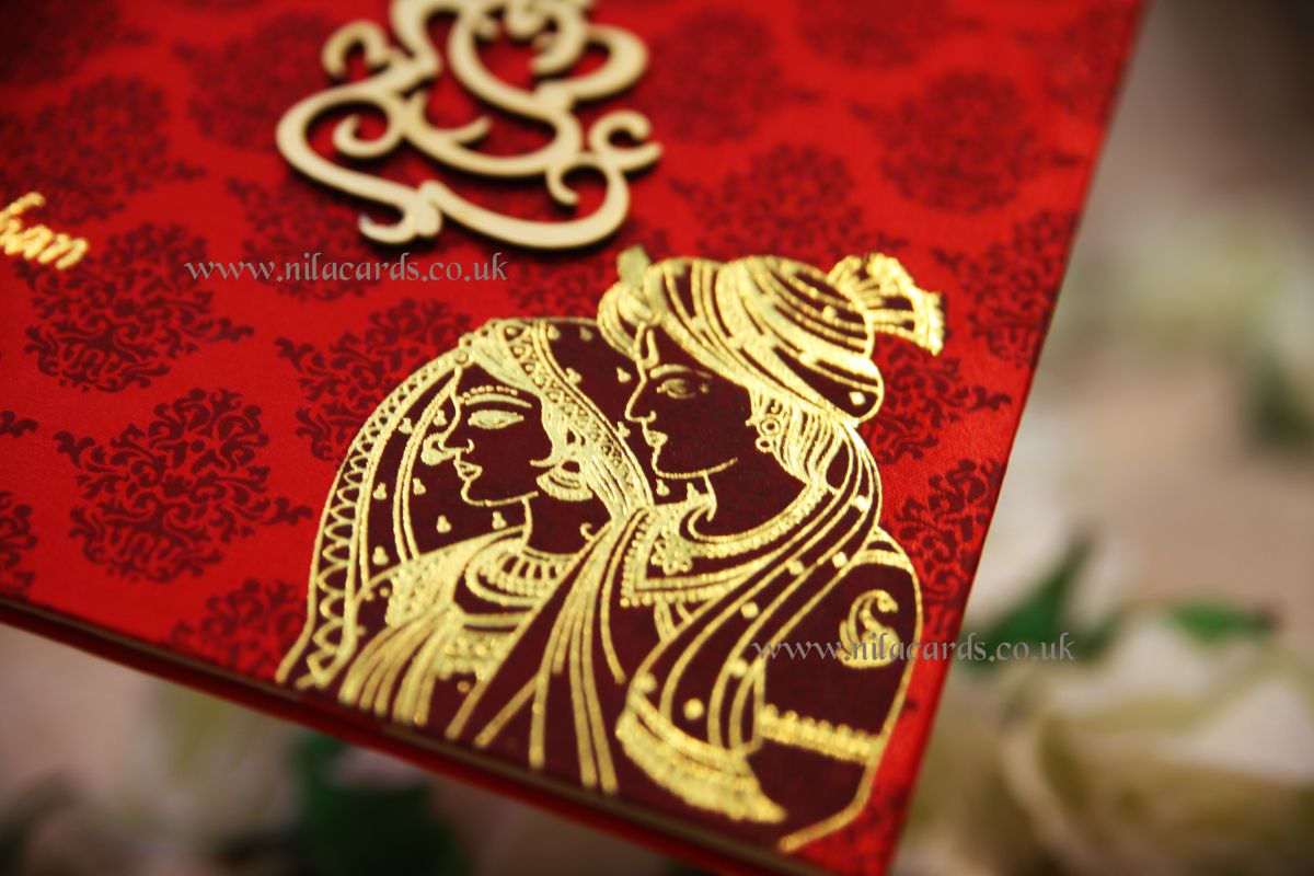 Gorgeous Red Satin Wedding Invitation | Nila Cards